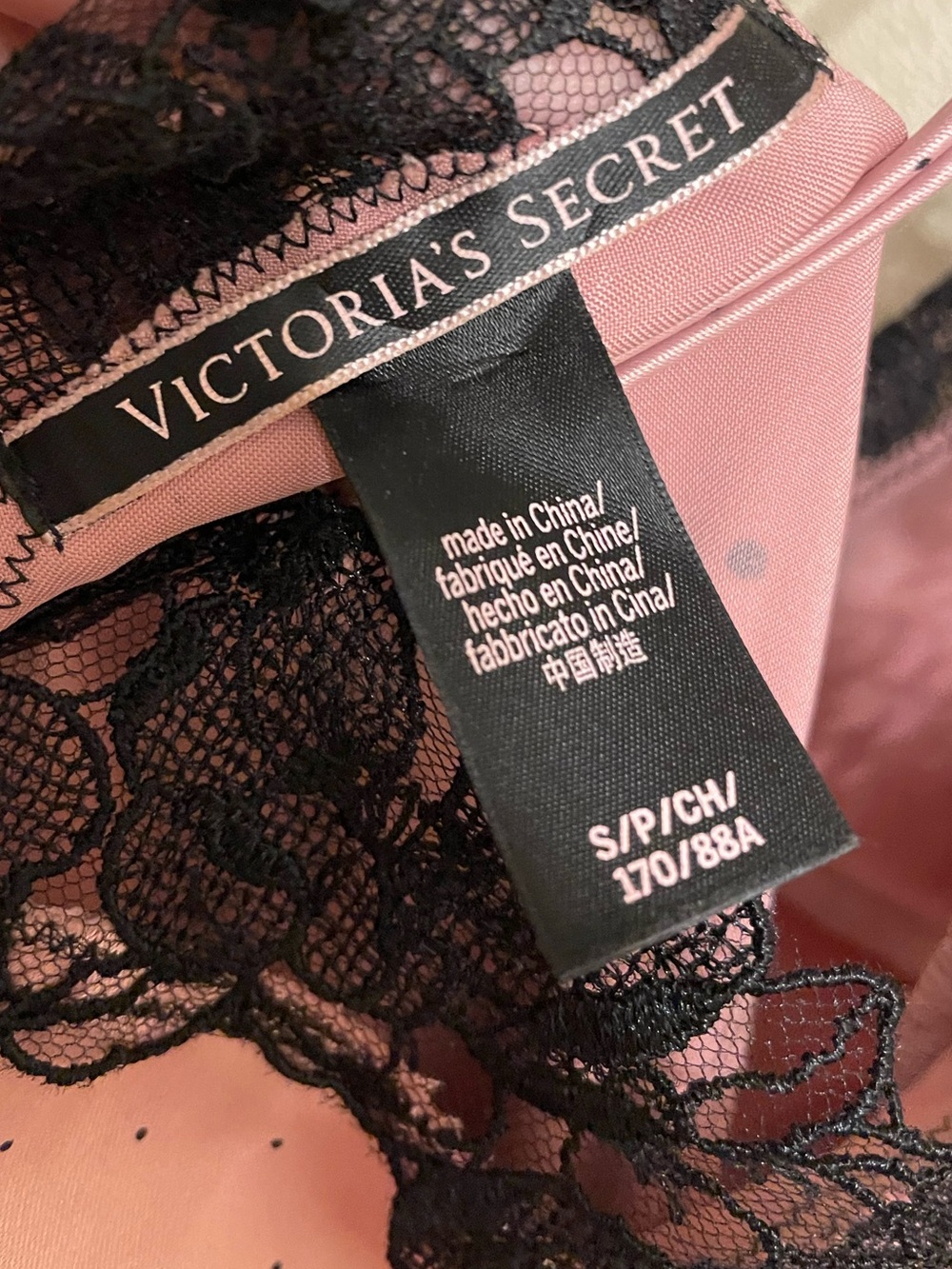 Victoria Secret pink polka dot lace slip dress size small - Picture 6 of 7
